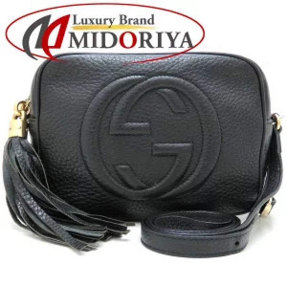 GUCCI Soho Disco Shoulder Bag Leather Black